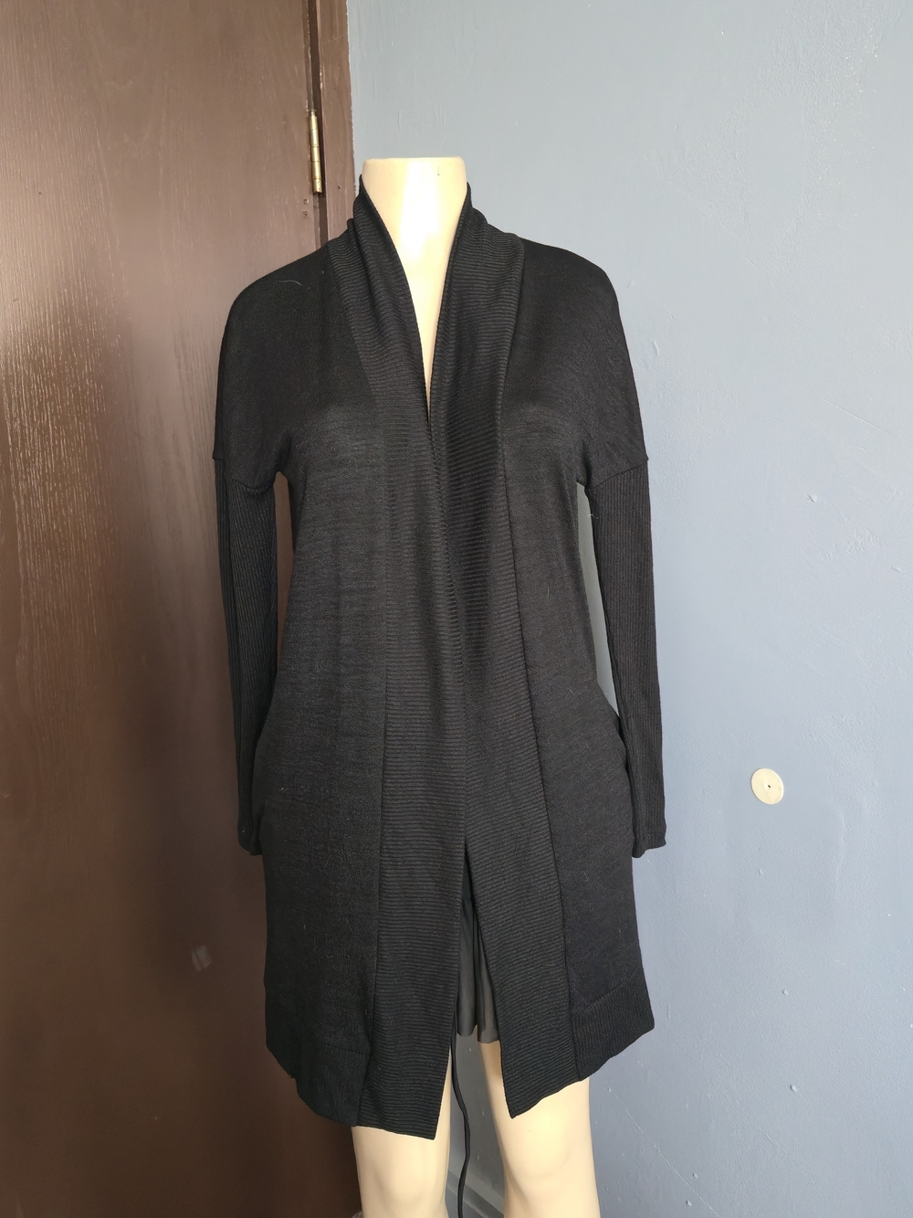 GAP Black Open-Front Long Cardigan